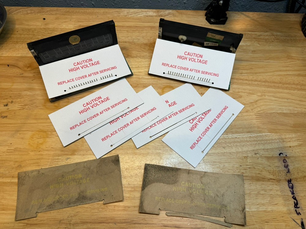 PINBALL MACHINE "CAUTION HIGH VOLTAGE - REPLACE COVER AFTER SERVICING" INSERT