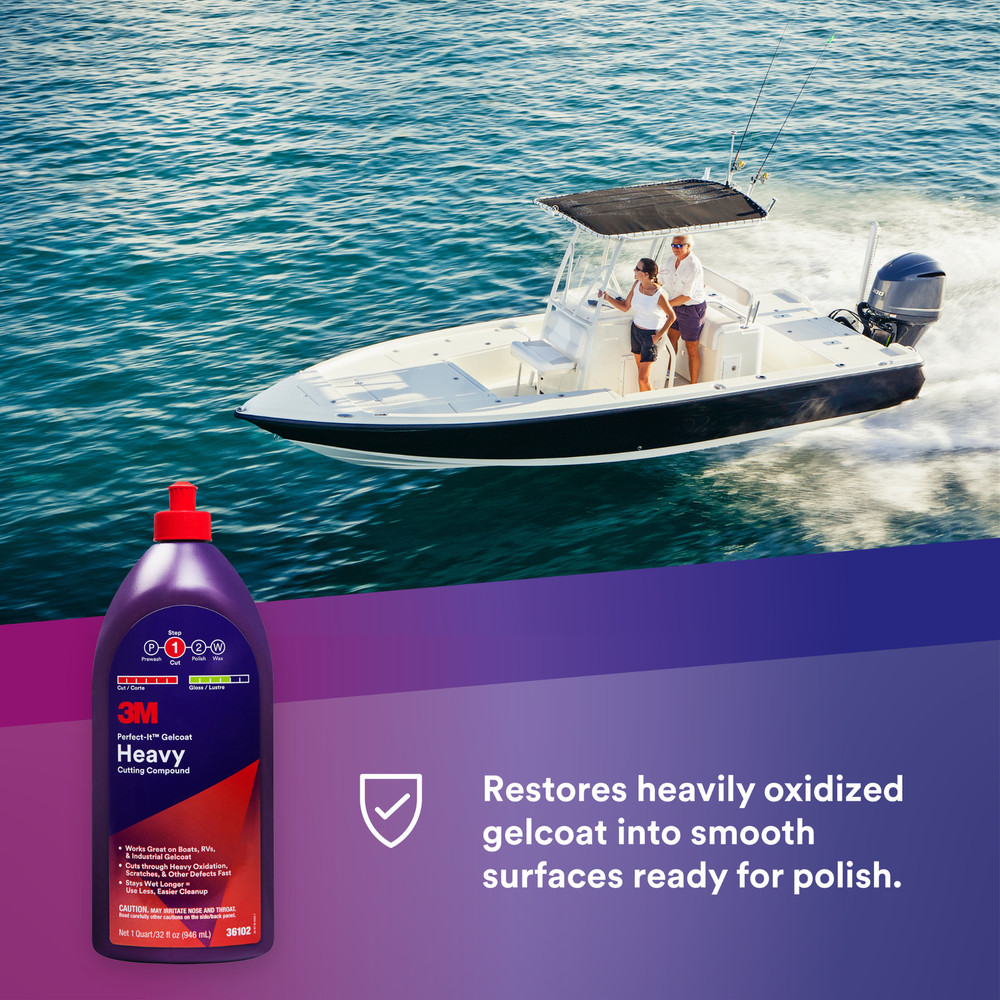 3M Perfect-It Gelcoat Heavy Cutting Compound: 1 quart (White)