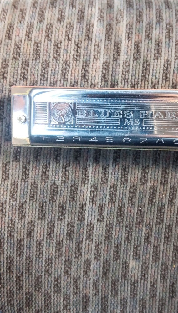 HOHNER Blues Harp MS Diatonic Harmonica Silver Chrome High Polish w/ Case