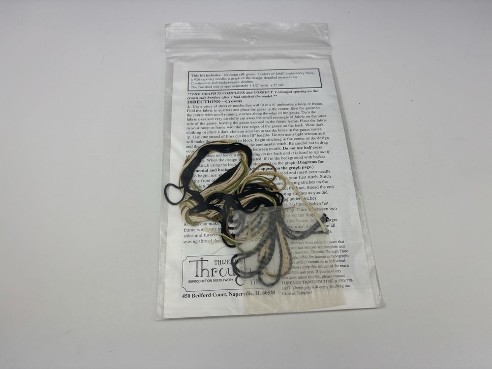 Threads Through Time The Crowns Sampler Needlepoint Pattern Kit 6S