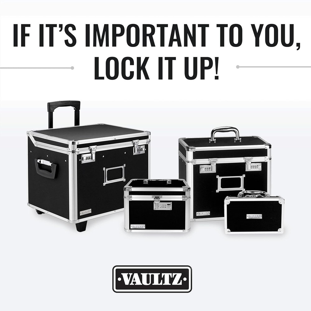 Compact 3-Digit Lock Box - Secure Chrome Steel Storage for Documents & Valuables