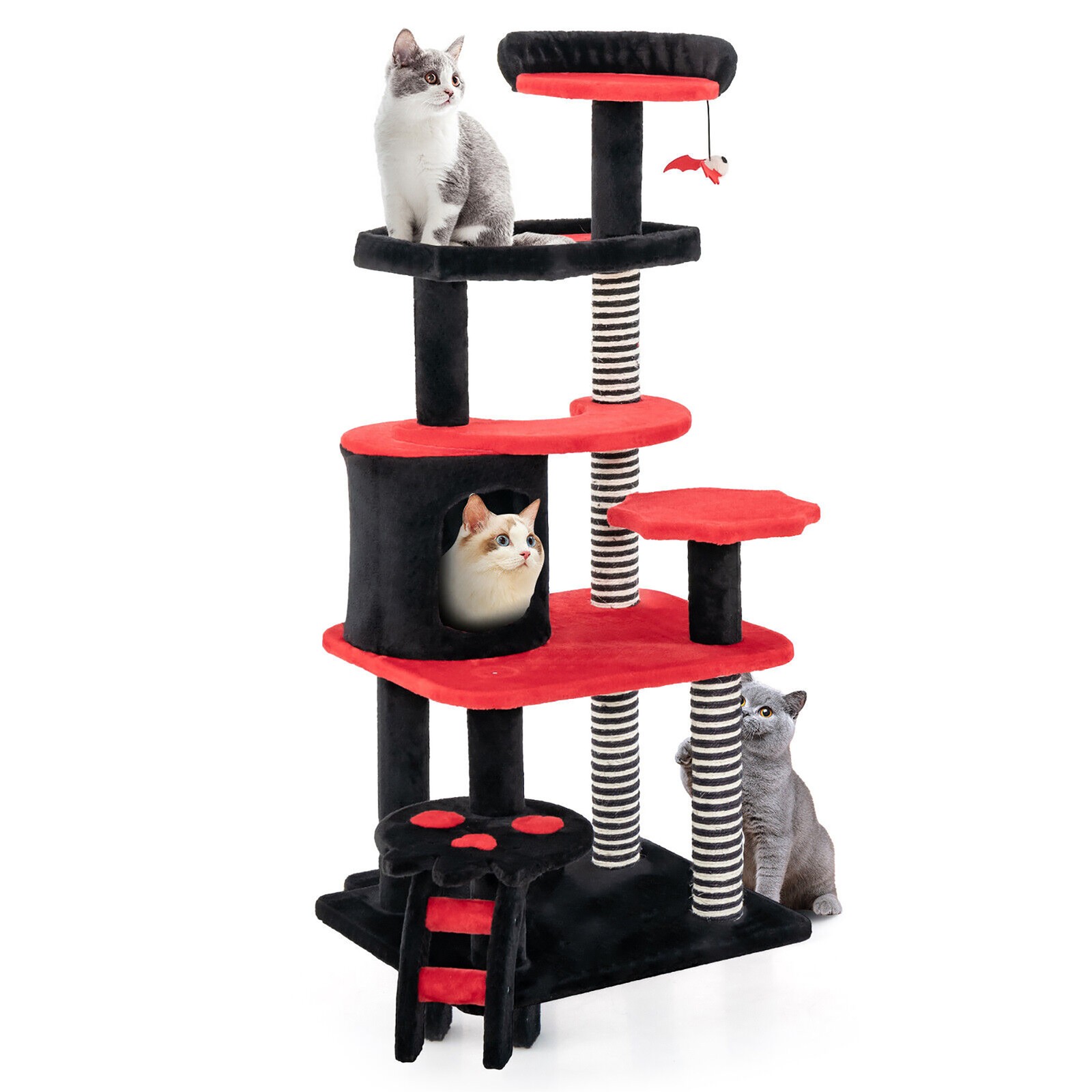 Gothic Cat Tree 52'' Tall Cat Tower w/ Cat Bed Cat Condo Sisal Scratching Post