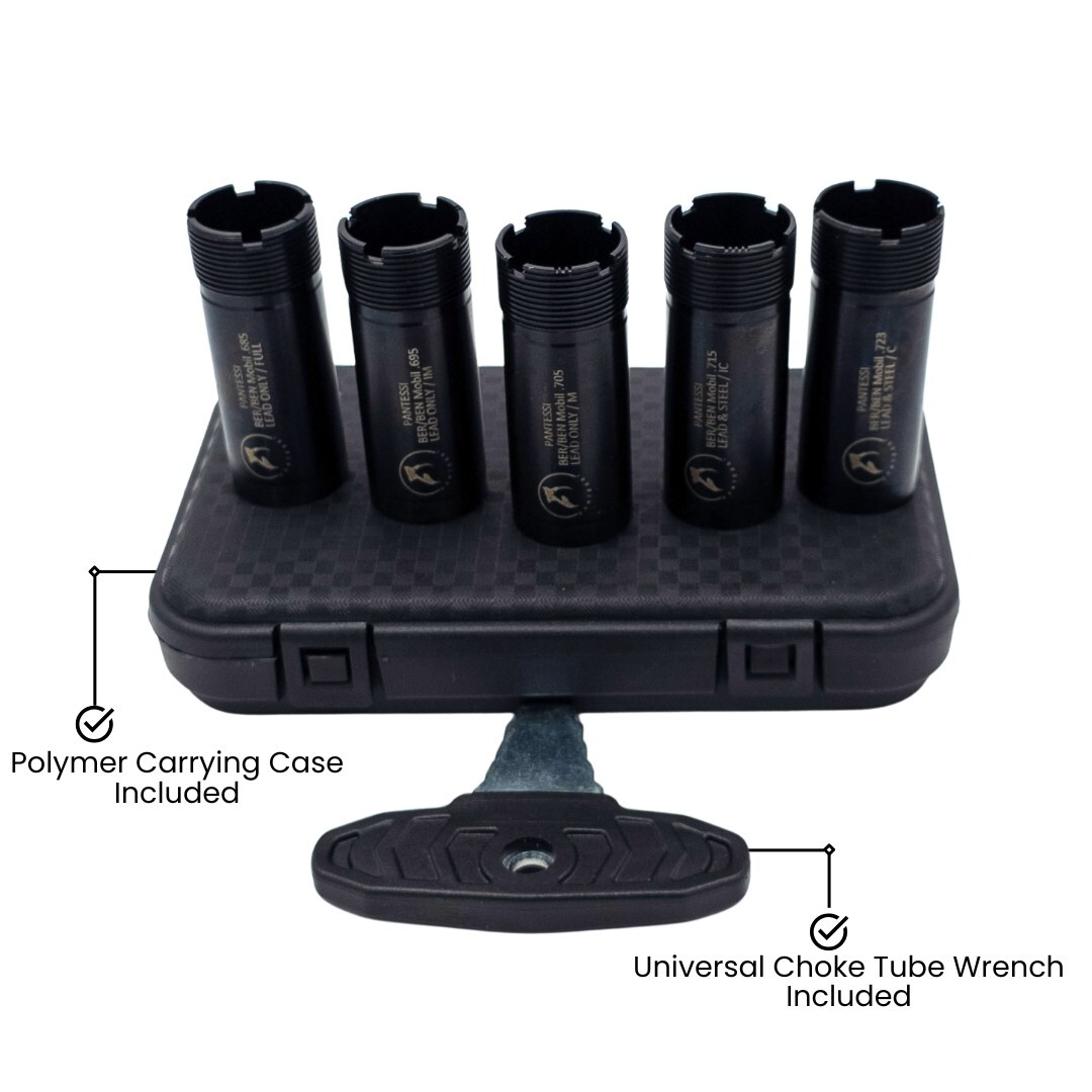Beretta/Benelli Mobil Thread 12ga Flush Choke Tubes Set 5 pcs Black Pantessi