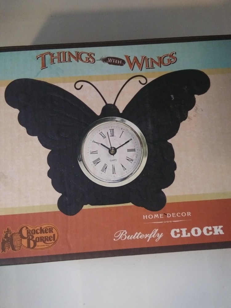 CRACKER BARREL THINGS WITH WINGS (BUTTERFLY) CLOCK HOME DECORE
