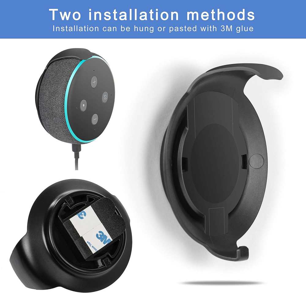 Echo Dot Wall Mount Holder for 3Rd Generation, Built-In Cable Management Space-S