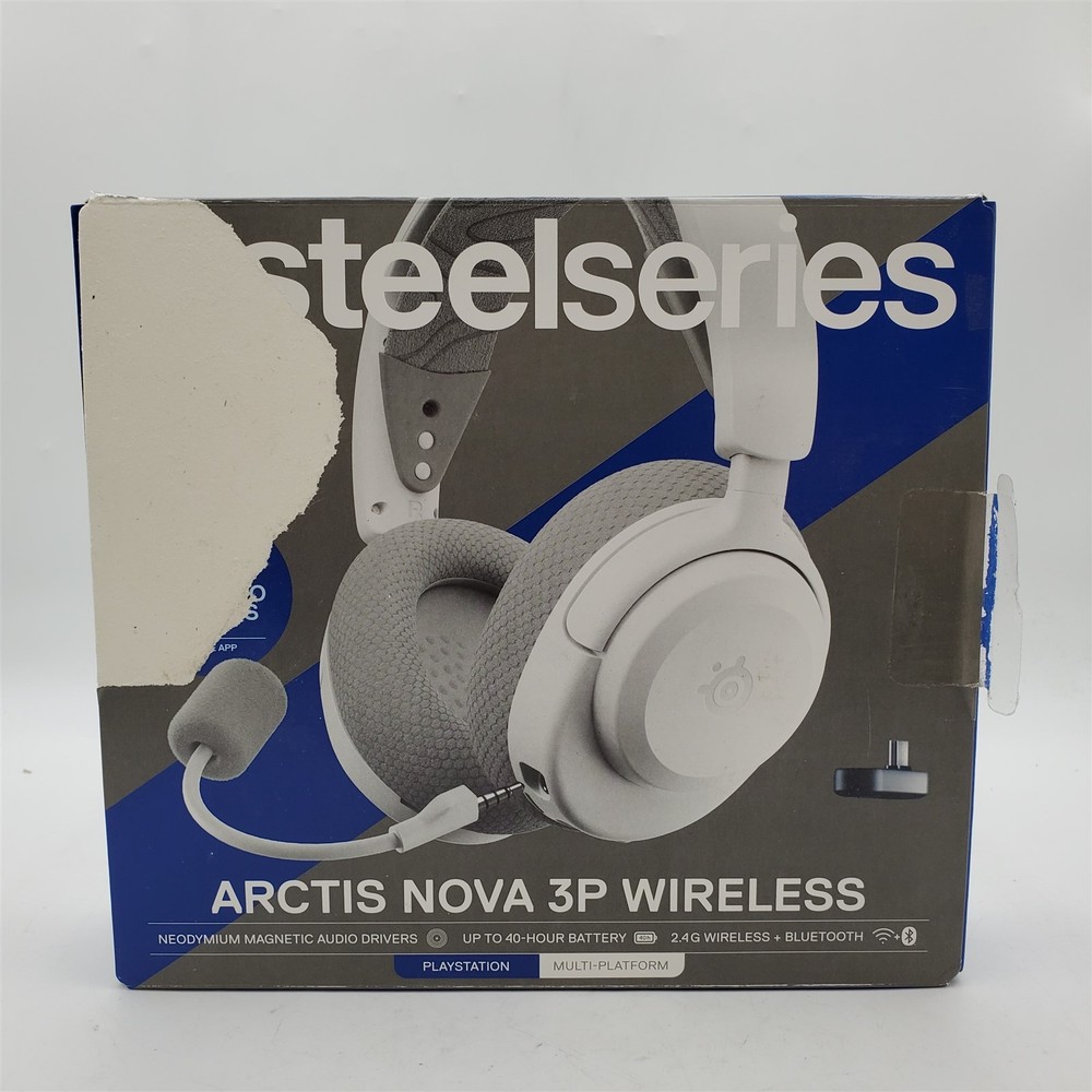 SteelSeries Arctis Nova 3P Wireless Multi-Platform Gaming Headset, White