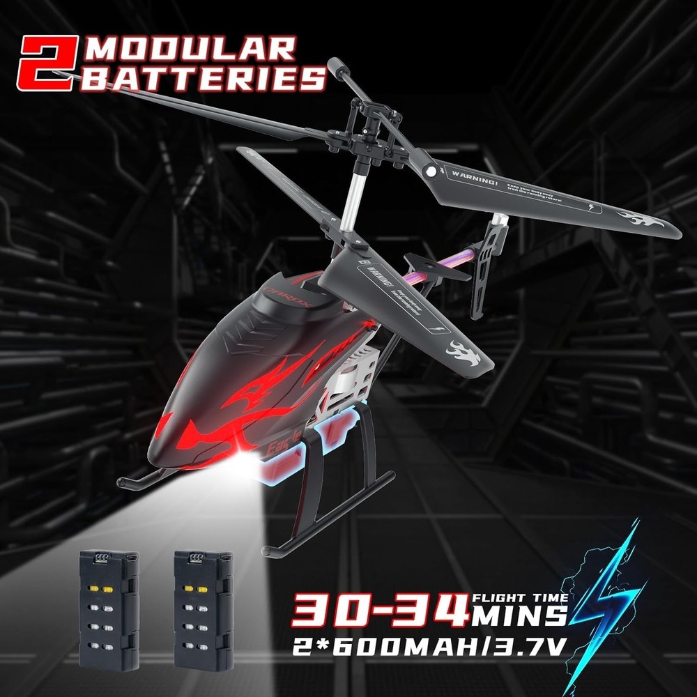Sturdy Remote Control Helicopter with 30 Mins Flight Time & Fun Light Effects