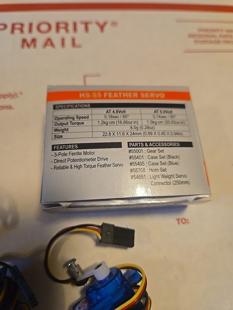 Hitec HS-55 Feather Micro Remote Control Airplane Servo, & Extras