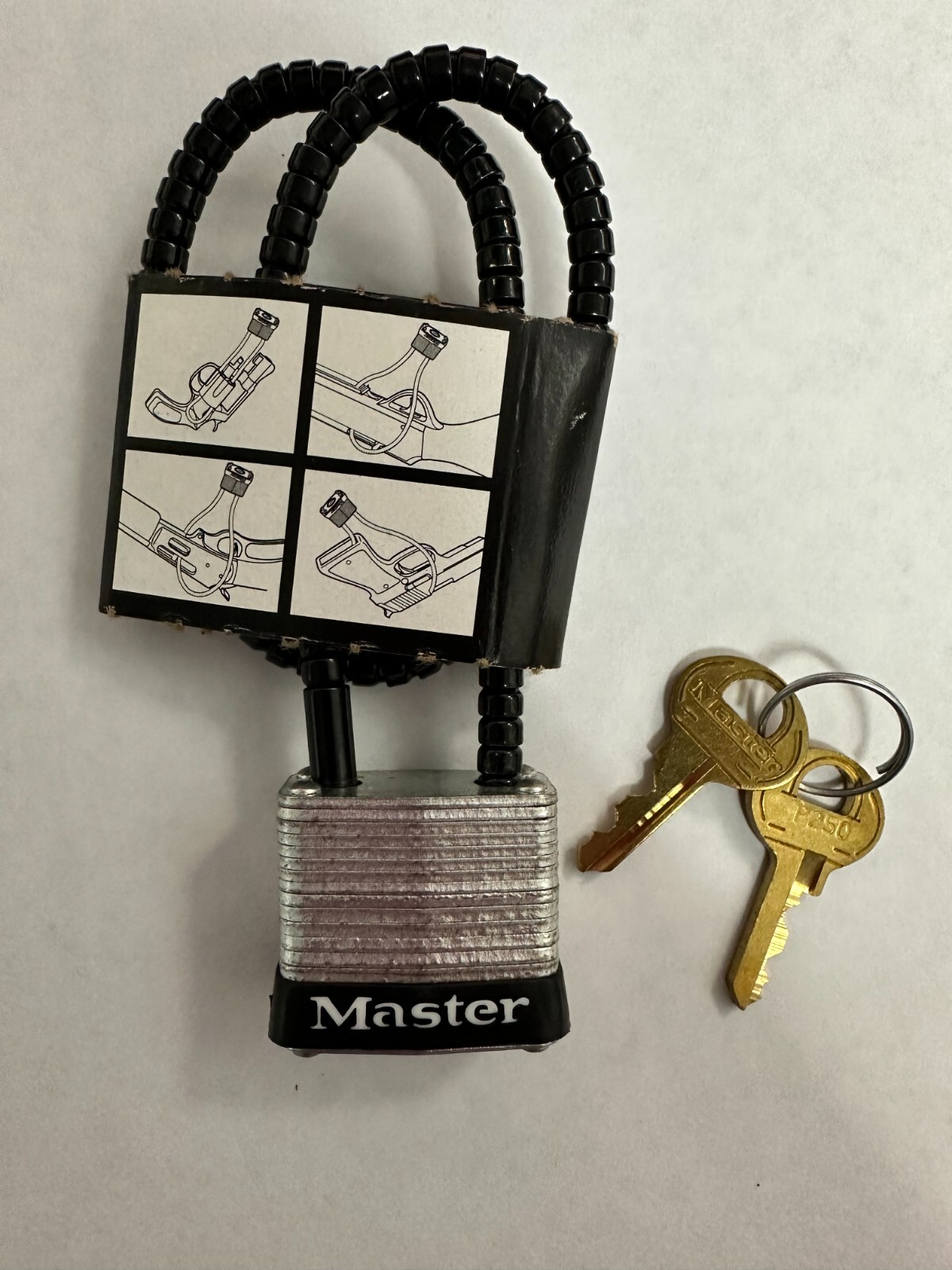 Master Lock Cable Gun Lock & 2 Keys (107 Gun Lock)
