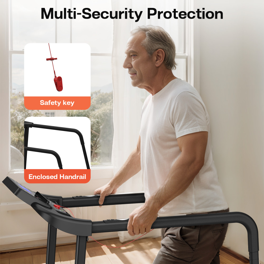 Walking Pad Treadmill for Senior, Foldable Exercise Treadmill Structural Design