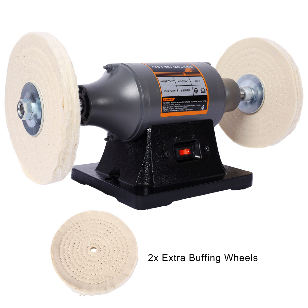 8'' Electric Polisher Benchtop Buffer Grinder Benchtop Buffing Polishing Machine