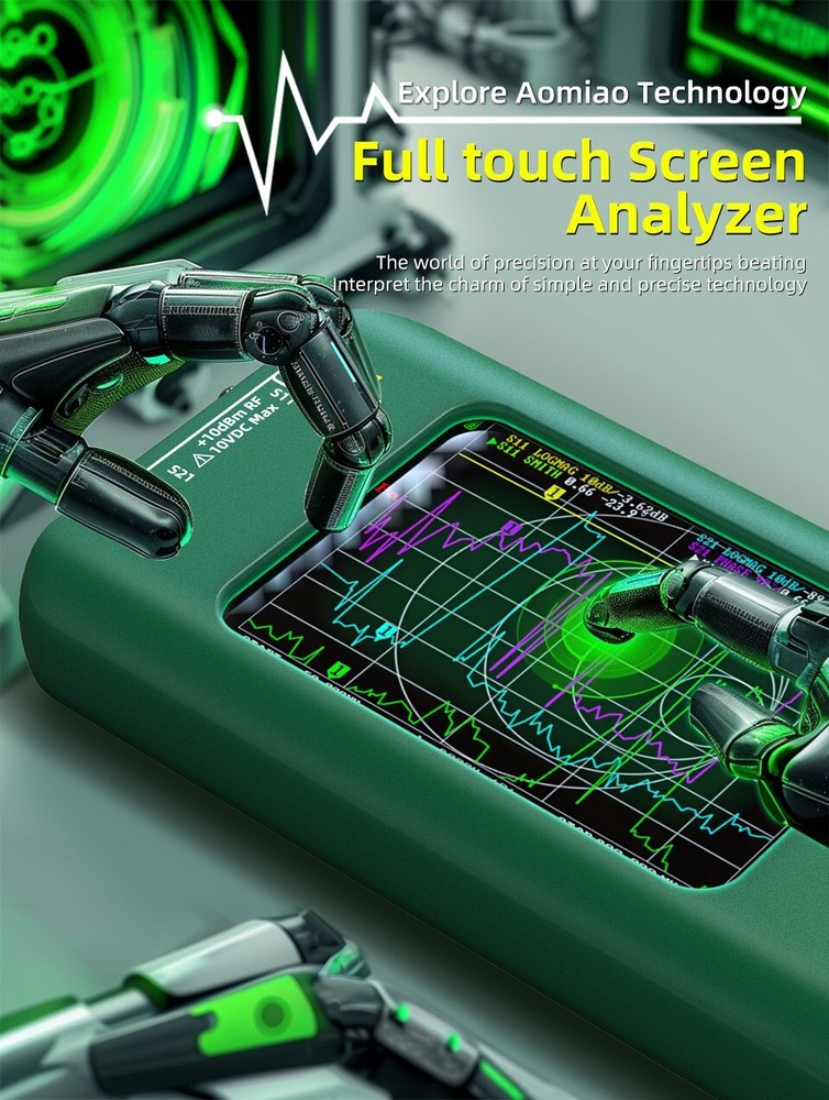 Vector Network Analyzer 10KHz-1.5GHz RF Output 0dBm Touch Screen Li-Battery USB