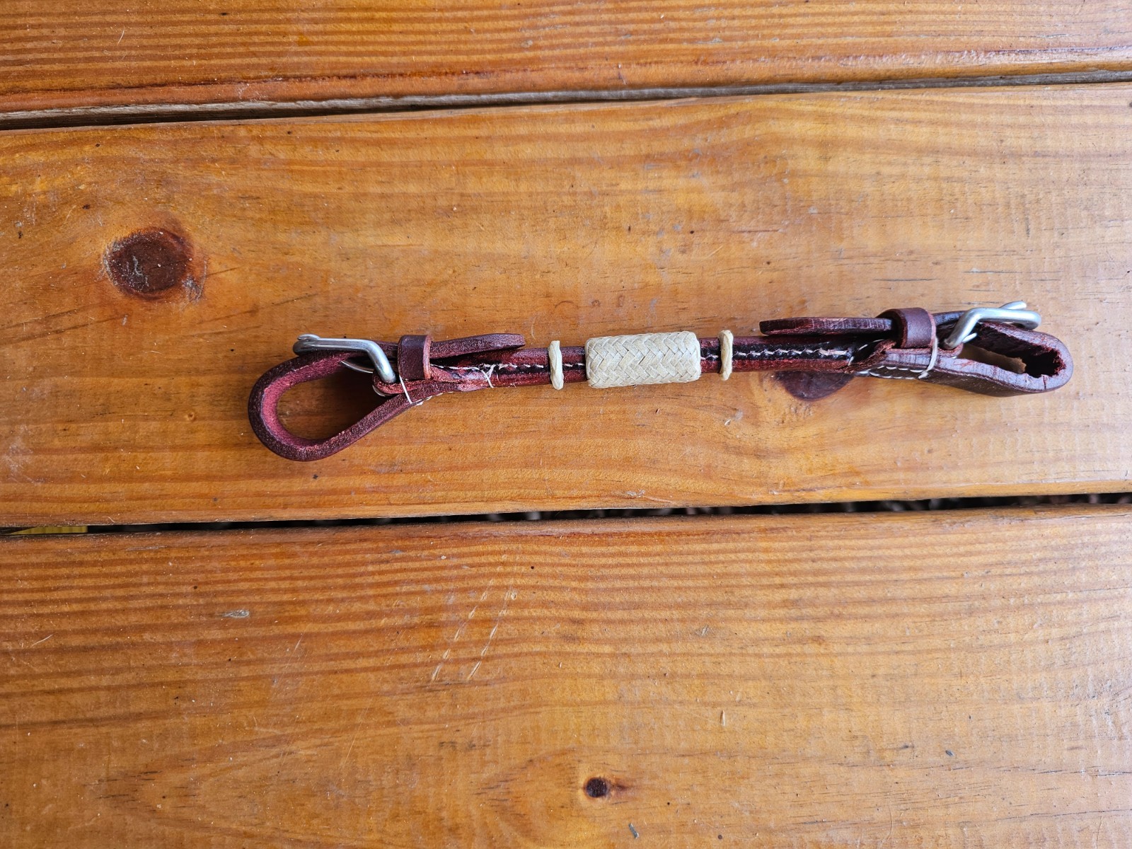 New 1/2" Round Latigo Leather Curbs with Rawhide and buckle Ends