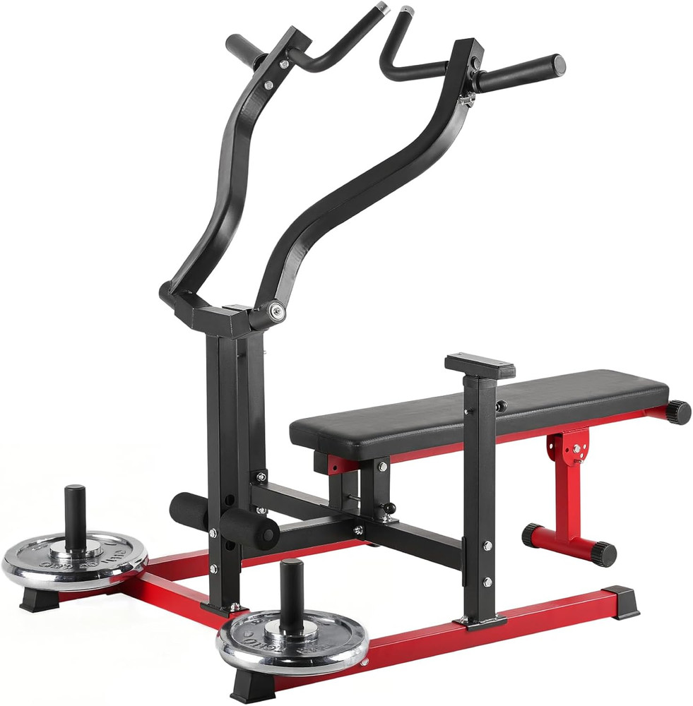 Chest Press Machine, Bench Press Set, Adjustable Flat Incline Bench with Indepen