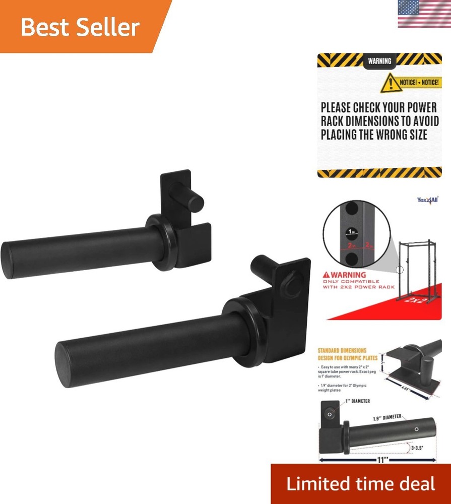 Durable Power Rack Attachments - Easy Lock J-Hooks for Effortless Weight Storage