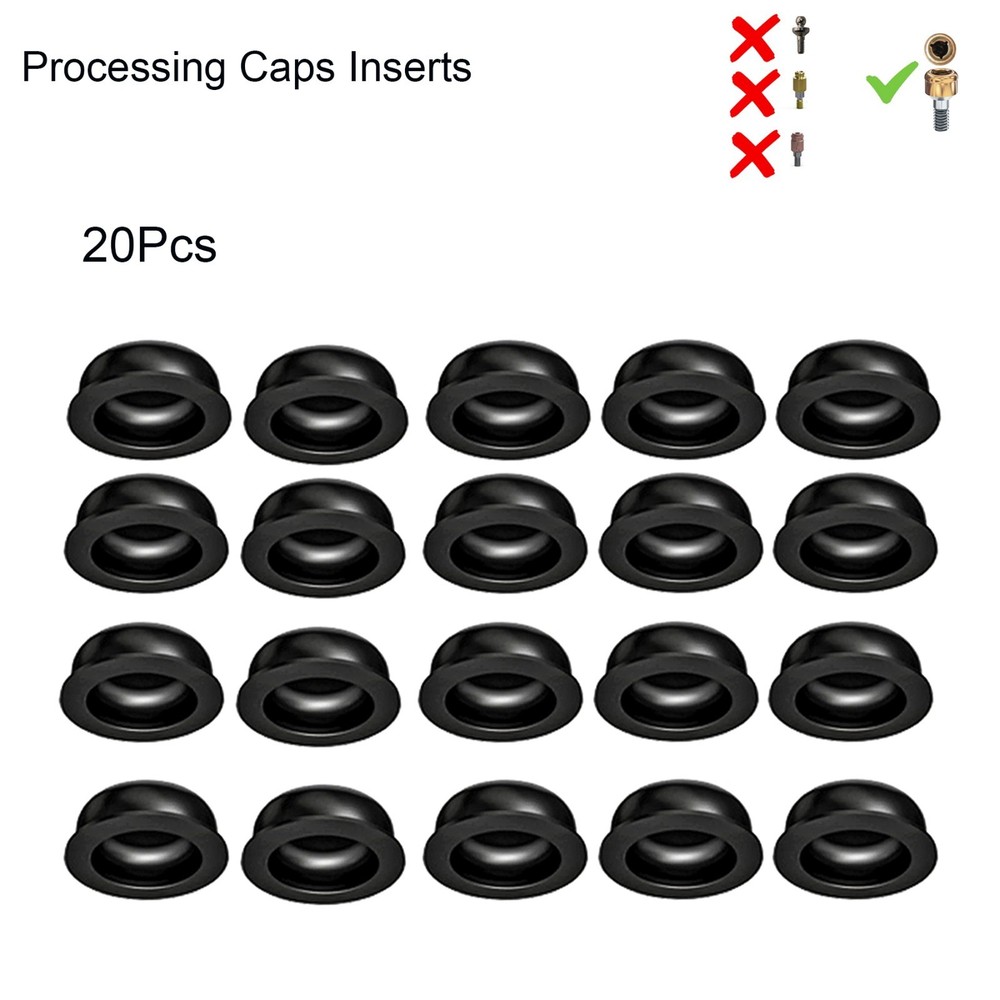 20Pcs Zest Locator Dental Lab Processing Retention Replacement Inserts Cap Black