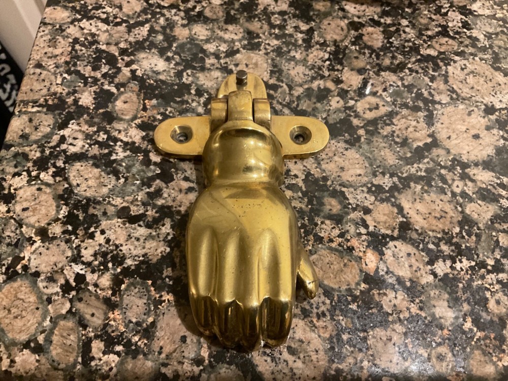 Vintage Solid Brass Hand Door Knocker
