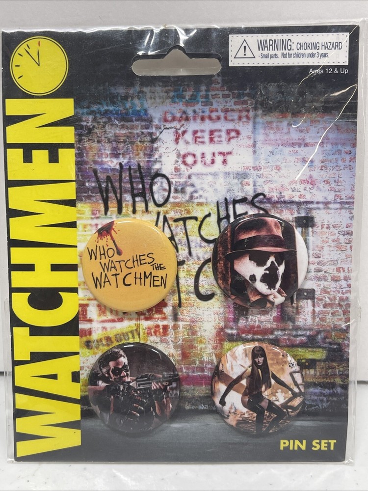 Vintage The Watchmen DC Comics 4 Pin / Button Set 2009