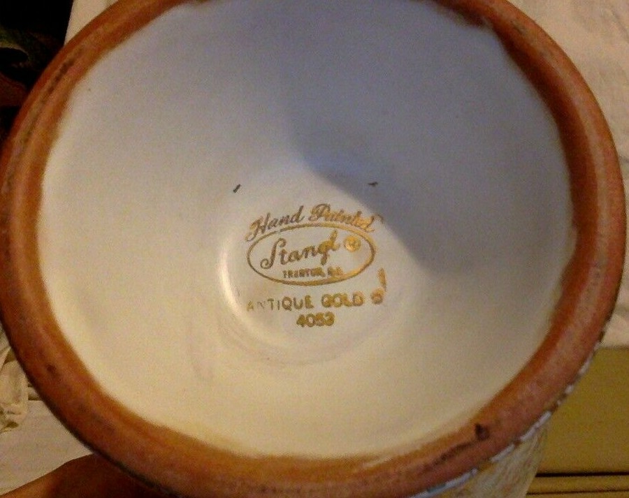 Vintage Stangle Pottery. 12" Tall Pitcher. Original Sticker.