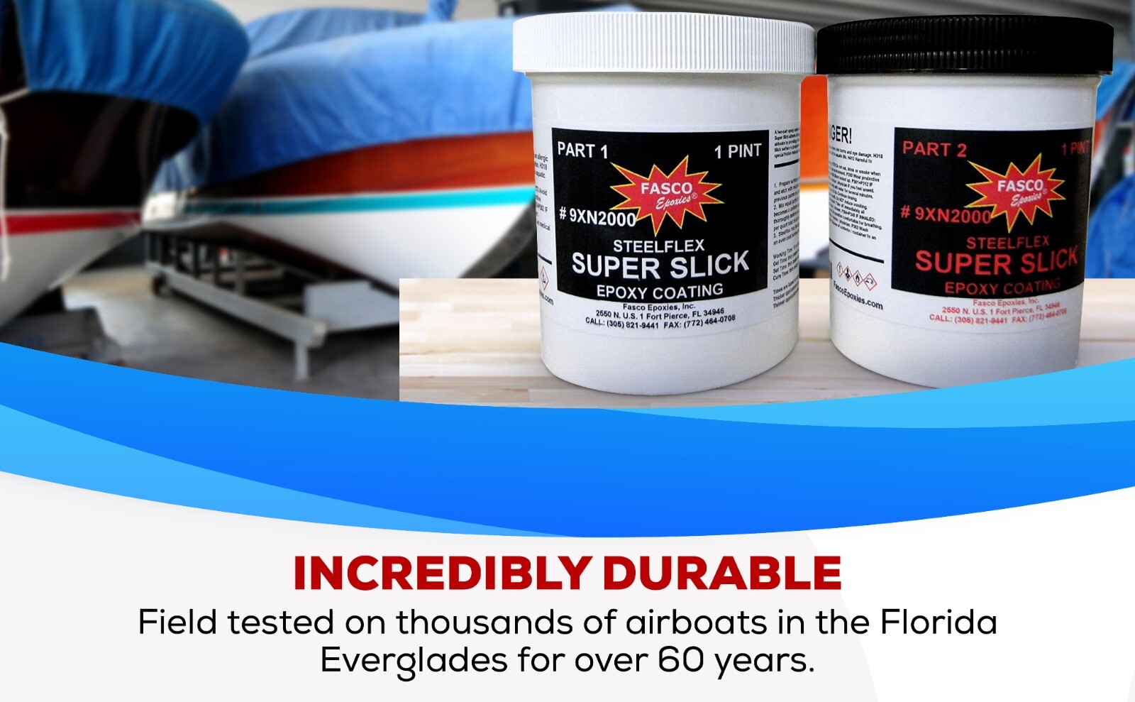 Super Slick 2000 Epoxy Bottom Coating for Airboats, Jet Ski's, Etc.: Gallon Kit