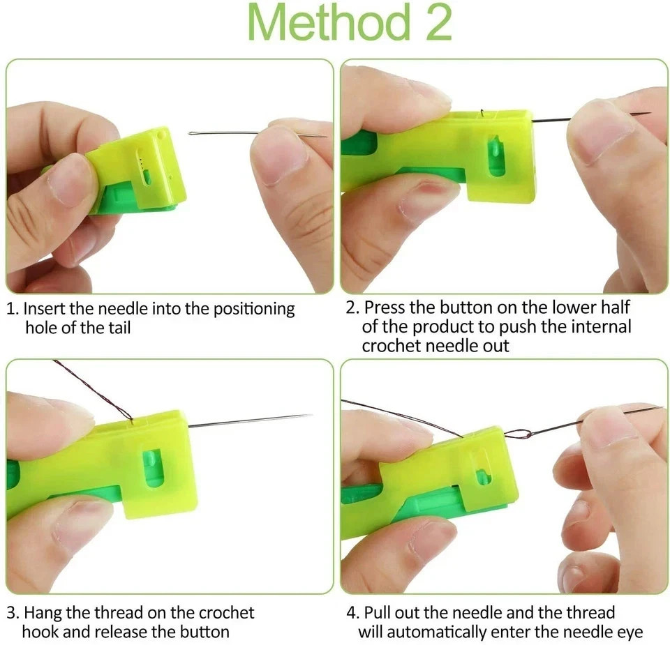 2X AUTOMATIC NEEDLE THREADER THREAD DEVICE EASY STITCH THREAD TOOL SEWING