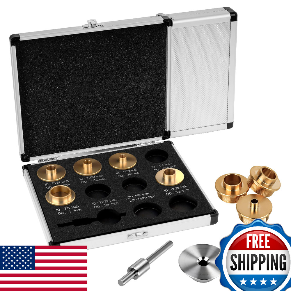 SpeTool 10-Piece Solid Router Guide Brass Router Template Bushing Guide Set with