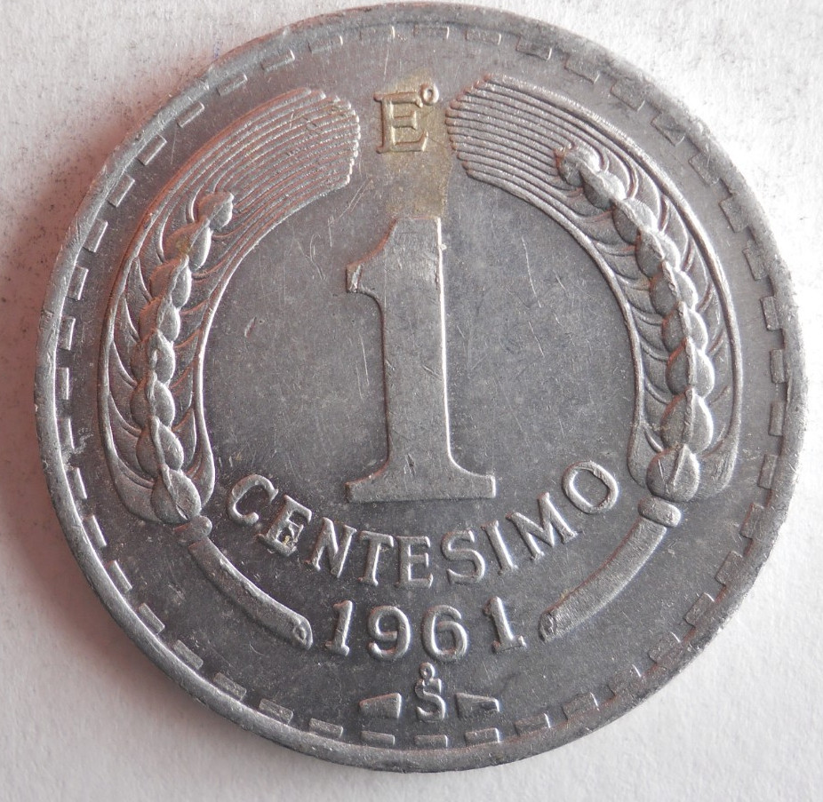 1961 CHILE CENTESIMO - Excellent Coin - FREE SHIP - Bin #369