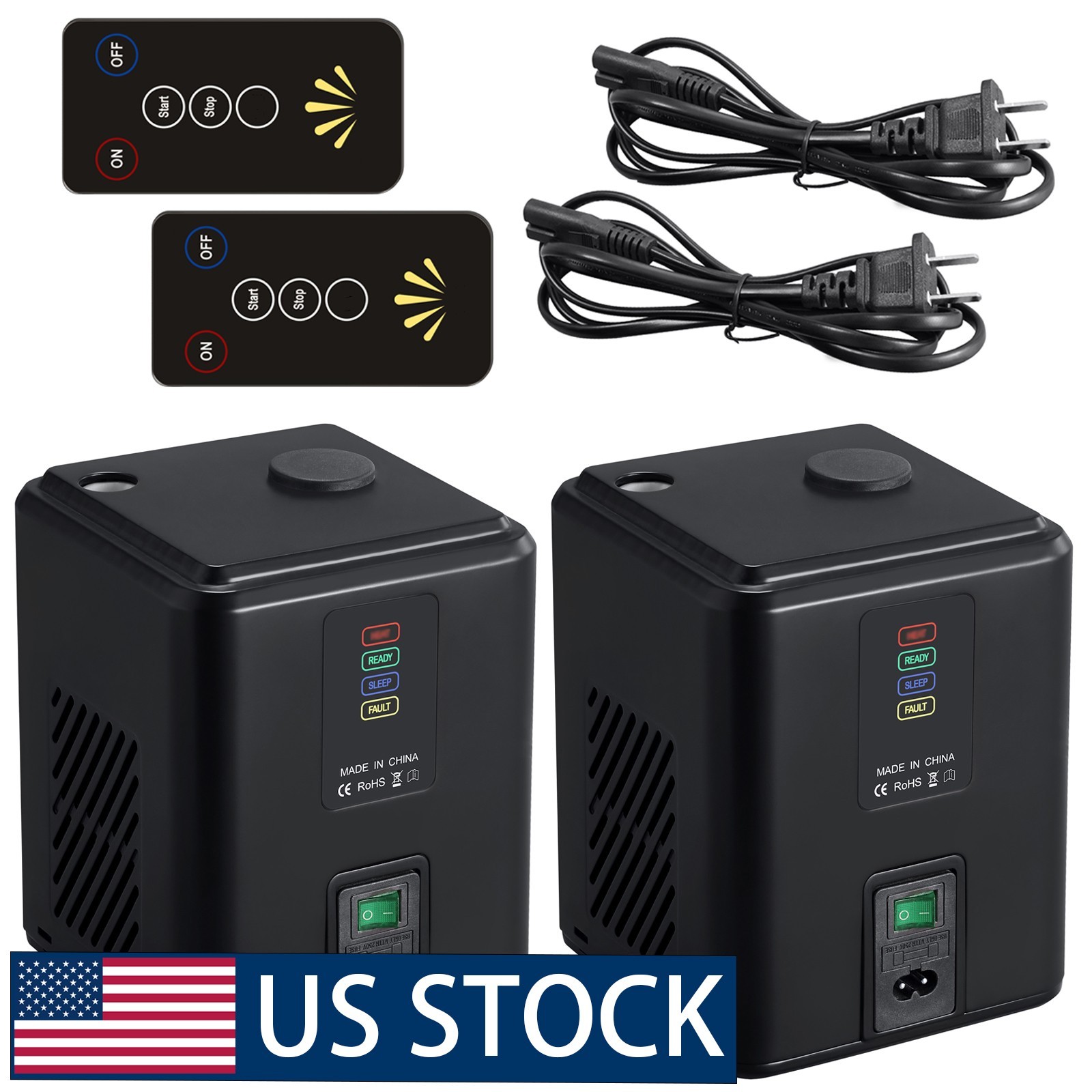 US Stock 2-Pack Mini Cold Spark Machine 350W Stage Spark Effect w/ 2 Remotes