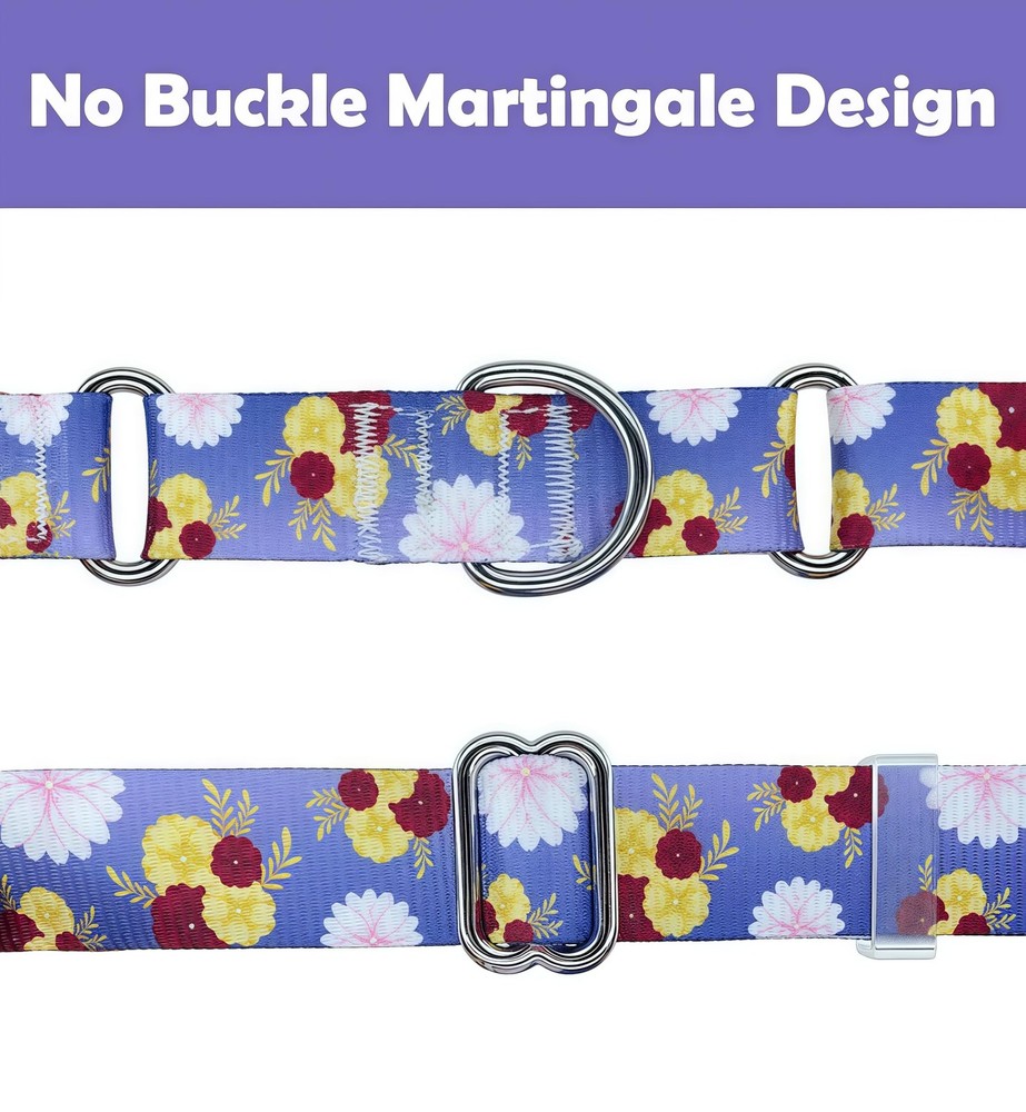 Martingale Dog Collar, Adjustable Soft No Pull Training Collar with No Buckle...