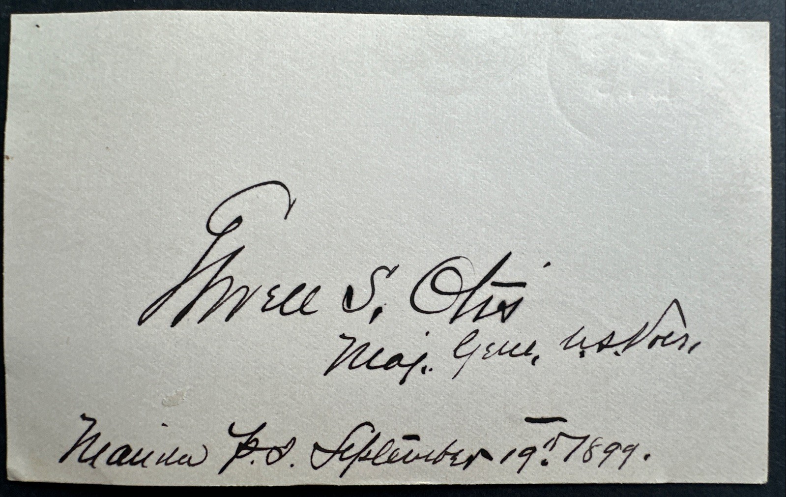 Elwell S Otis Civil War Union General Autograph Major General US Volunteers RARE