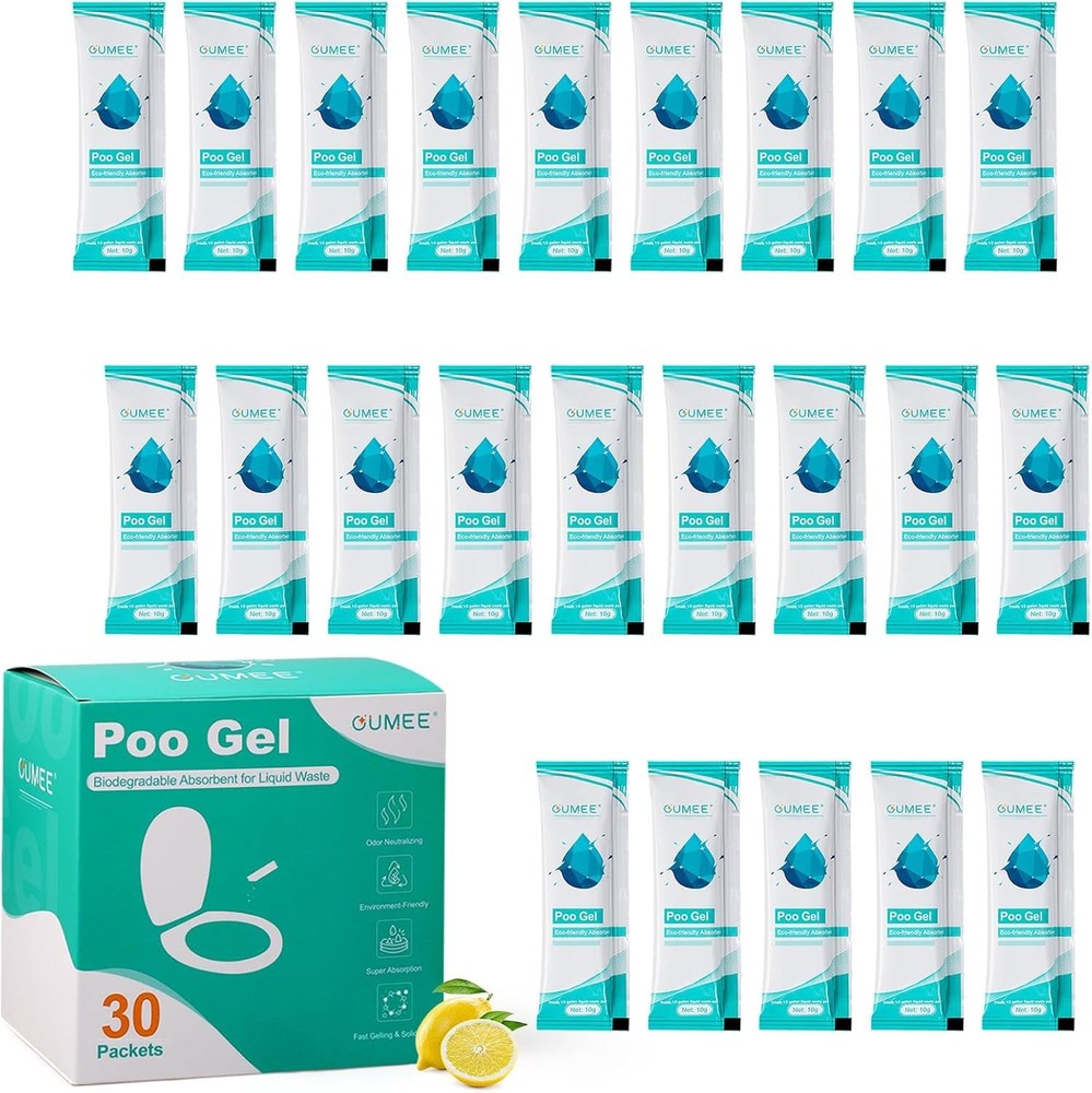 30 Pack Portable Toilet Absorbent Gel Packets