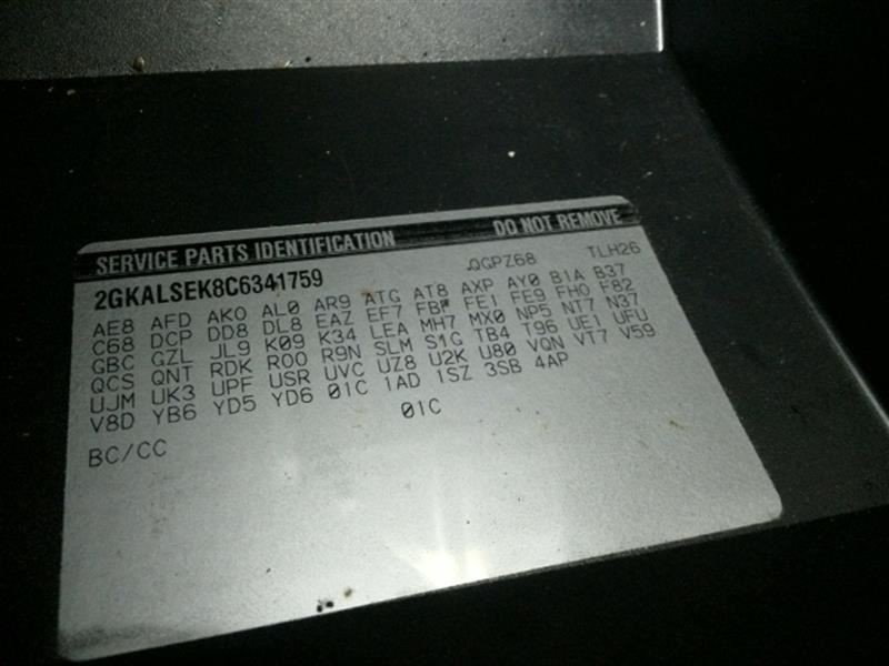 TERRAIN 2012 Fuse Box Cabin 1043986141
