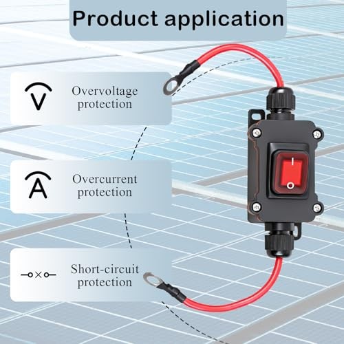 DC 12-24V Inline Switch, DPST Double-Sided Wiring Switch IP67 Waterproof 25A