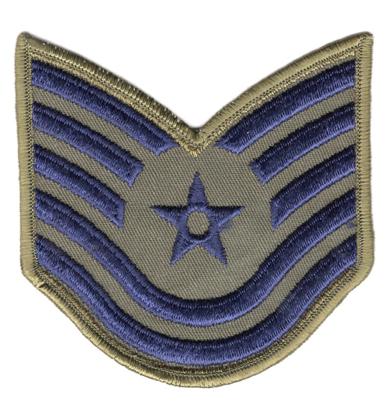 USAF Air Force Chevrons - Technical Sergeant (single) - 4" subdued on twill