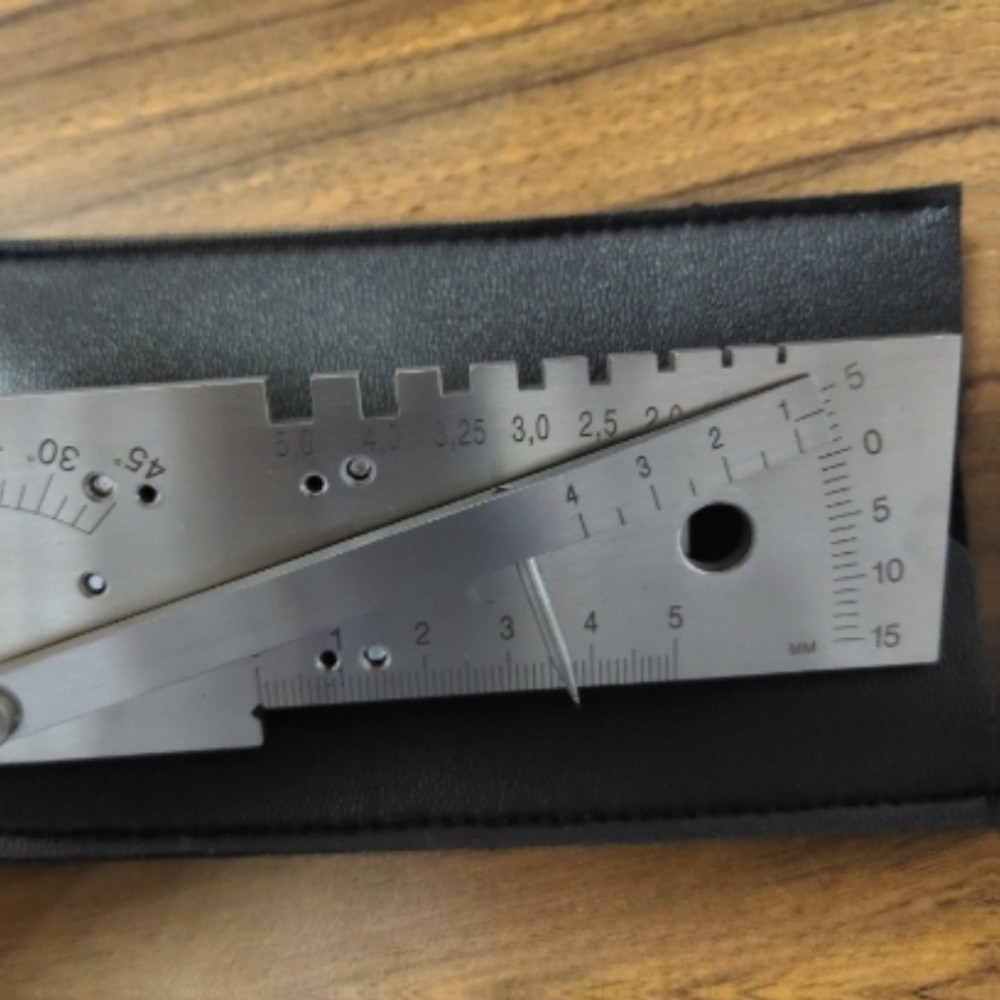 Multifunctional Welding Gauge for Measuring Weld Cuts and Electrode Diameter
