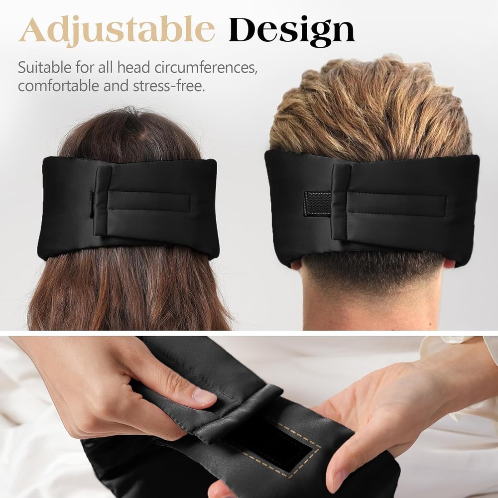 100% Mulberry Silk Sleep Mask, Comfortable Soft for Deep Sleeping, Blackout E...
