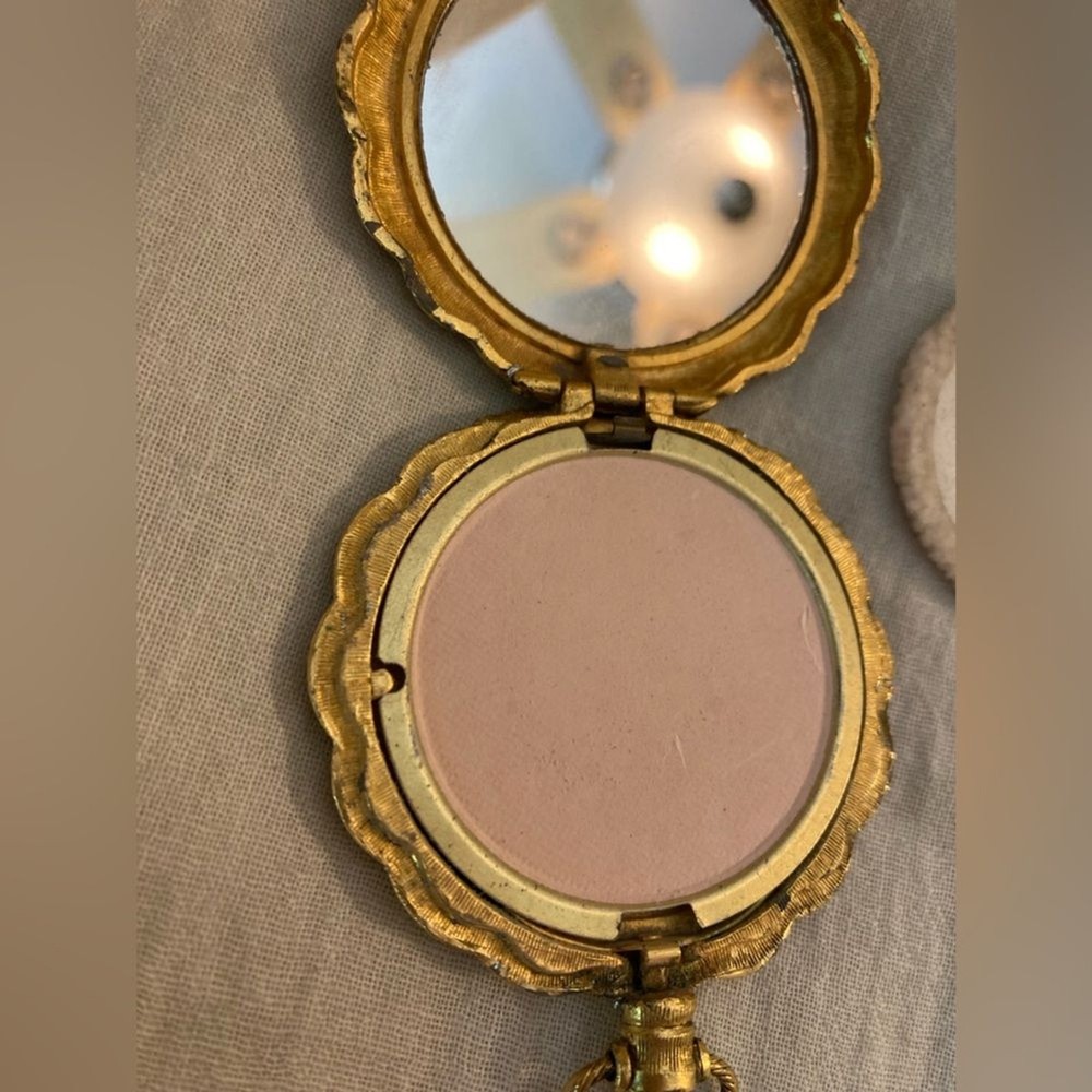 Vintage Compact Powder Old Etched