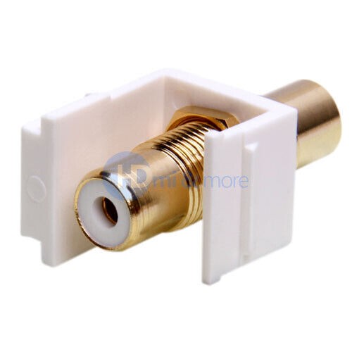 4x Audio Keystone Jack Modular RCA White Center White
