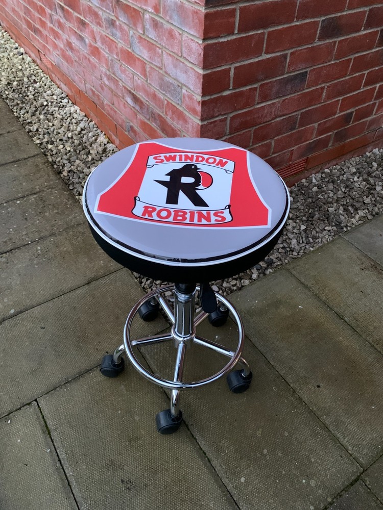 Swindon Robins speedway workshop- / bar-stool swivel seat rolling