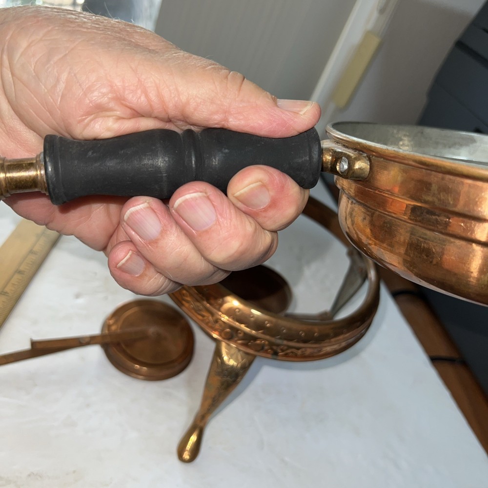 Persepolis Copper Chafing Middle Eastern Burner Stand Nested Copper Pan Lid LOVE
