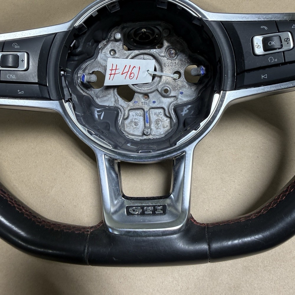 2015-2017 MK7 VW GTI Steering Wheel Manual BLK Leather Multi Function OEM