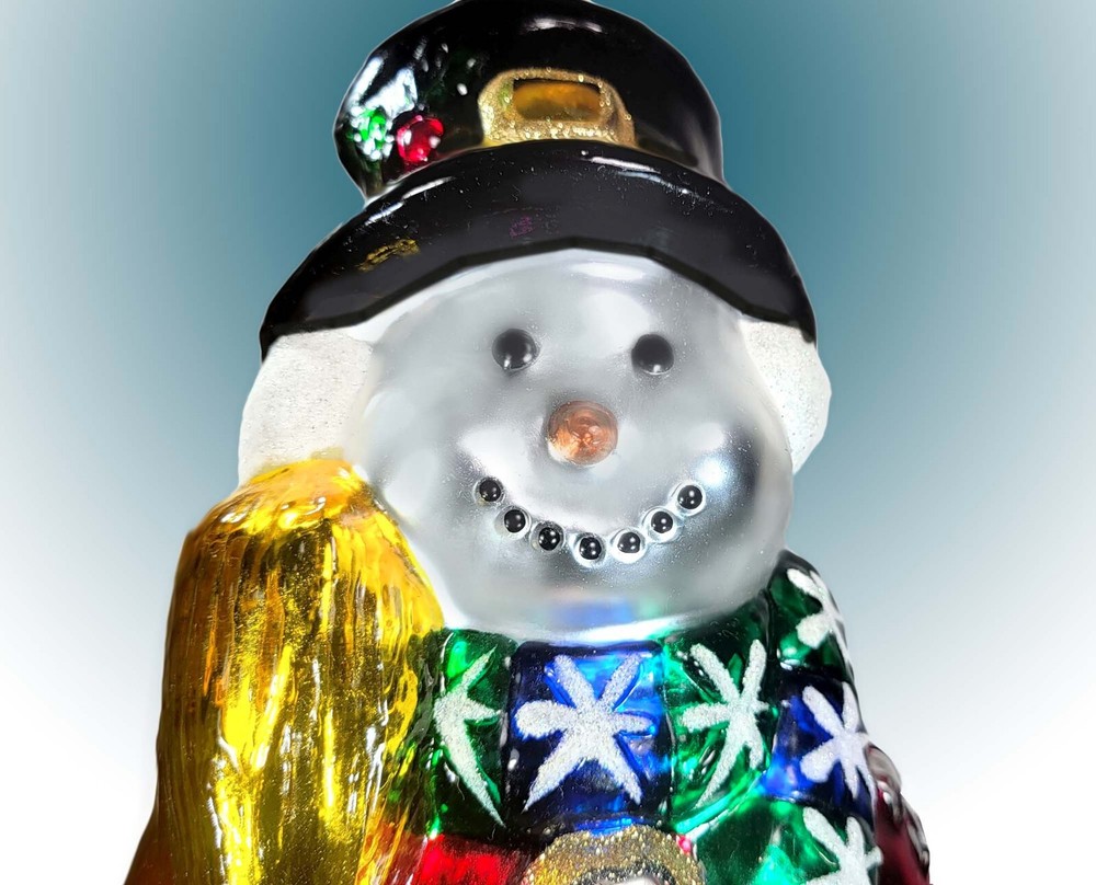 Very Large 19"! Hand-Blown Glass Snowman
