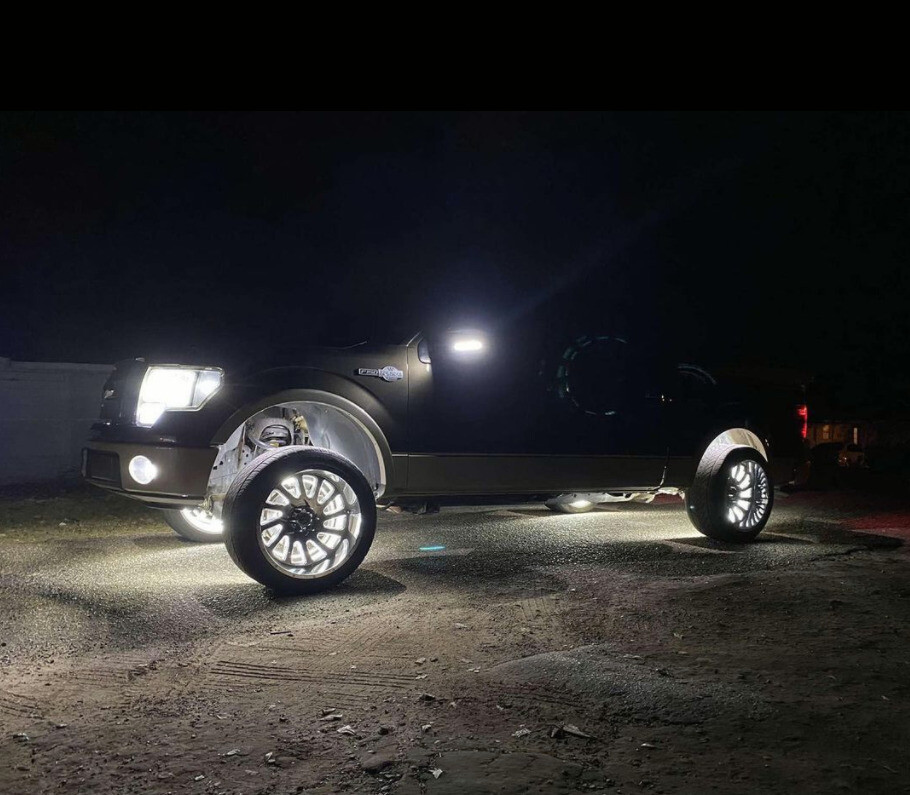 4x 17.5'' High Intensity PURE WHITE QUAD Row LED Trucks Car Wheel Rim Lights Set