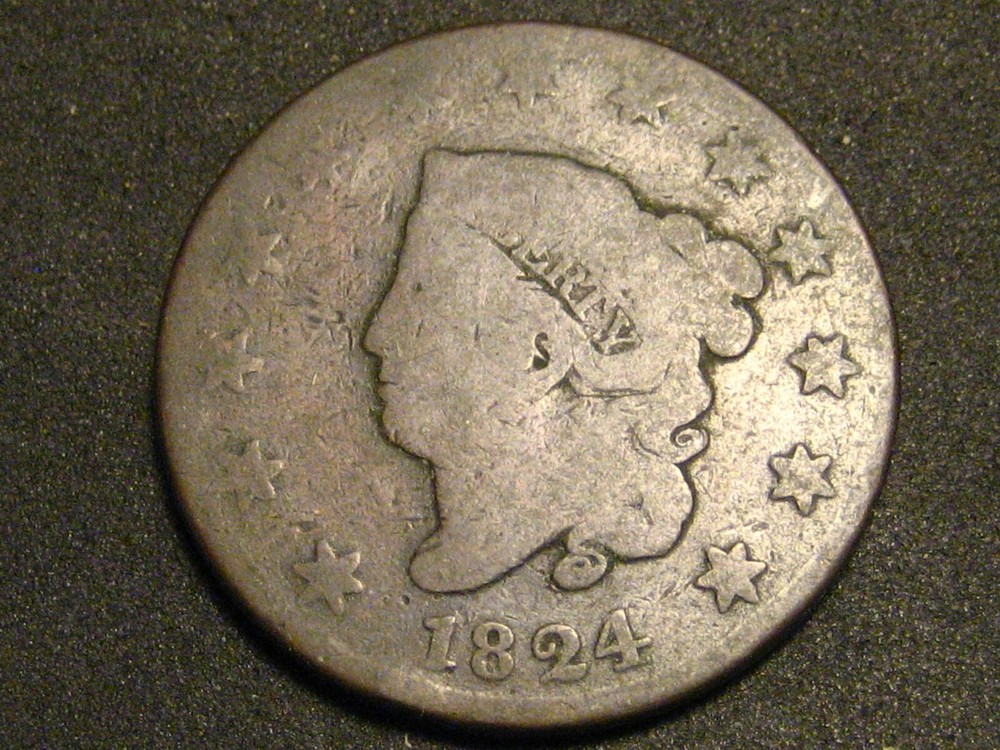 1824 Coronet Head large Cent Maybe 4/2 Has Some Similarities