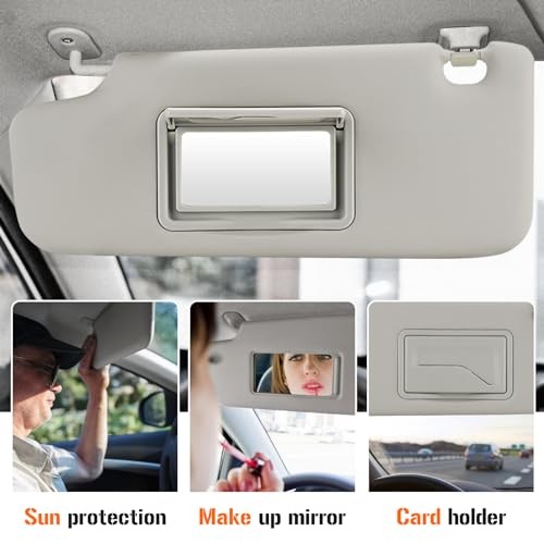 3 Hole Sun Visor for 2011-2016 Chevy Cruze Driver Side Sunvisor Left Grey