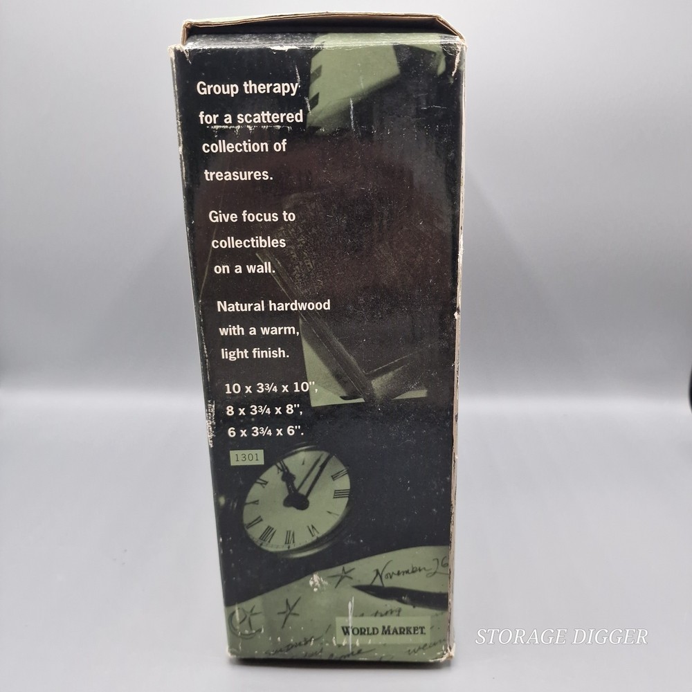 Vintage World Market Ultimate Shadow Boxes Solid Wood Frame Window Memory Set 3