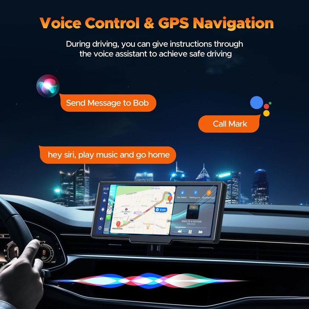 10.26" Dash Cam Portable Apple Carplay Android Auto Reverse Camera Car Stereo