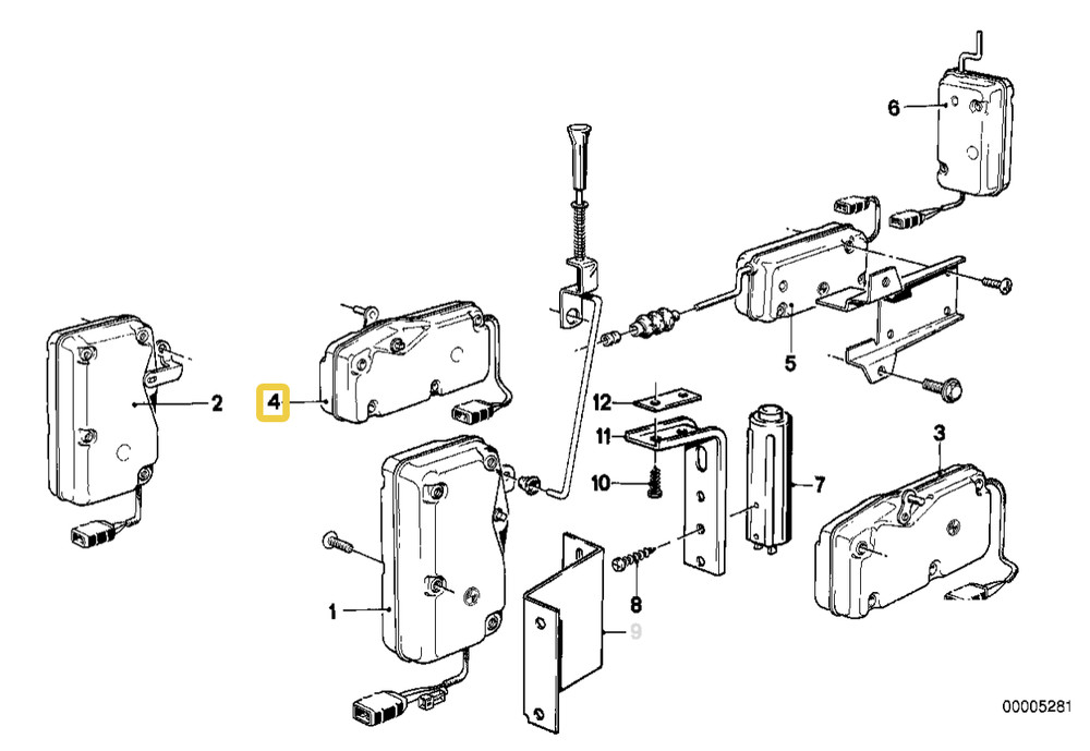 Central door locking for BMW E-12