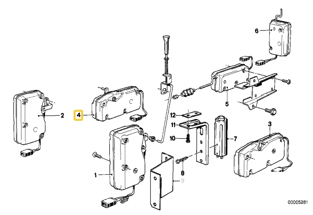 Central door locking for BMW E-12