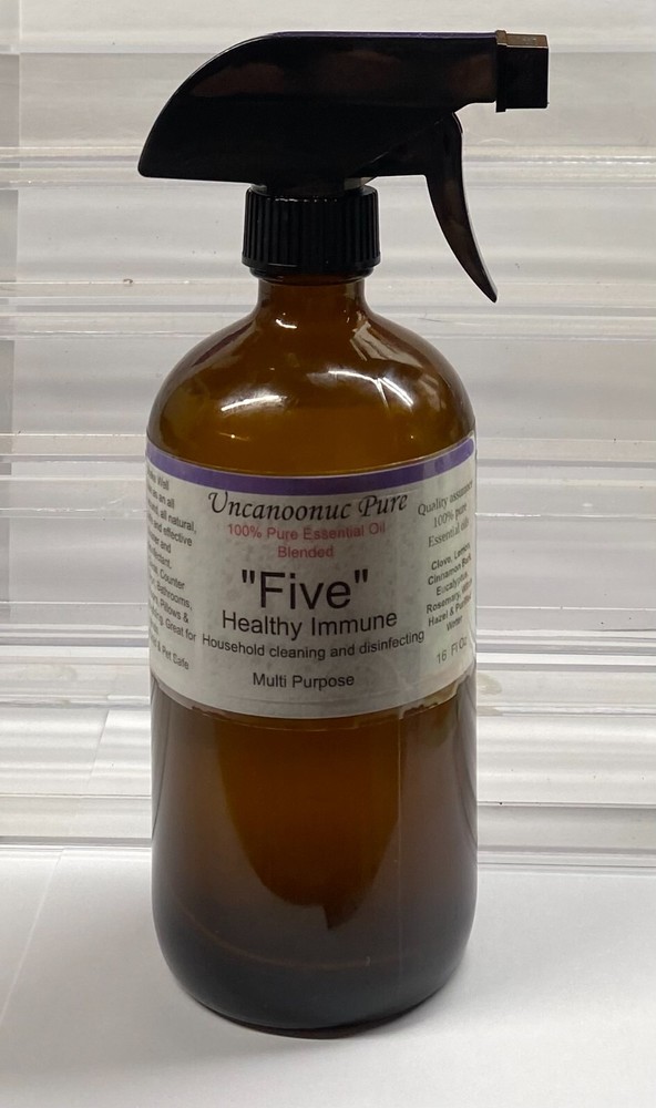 "Five" Pure Essential Oil Multi Purpose Spray 16 Oz with Refill